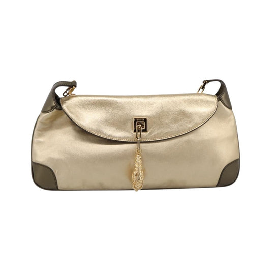 Gucci Tiger Charm Leather, Gold, Leather, Shoulder Bag