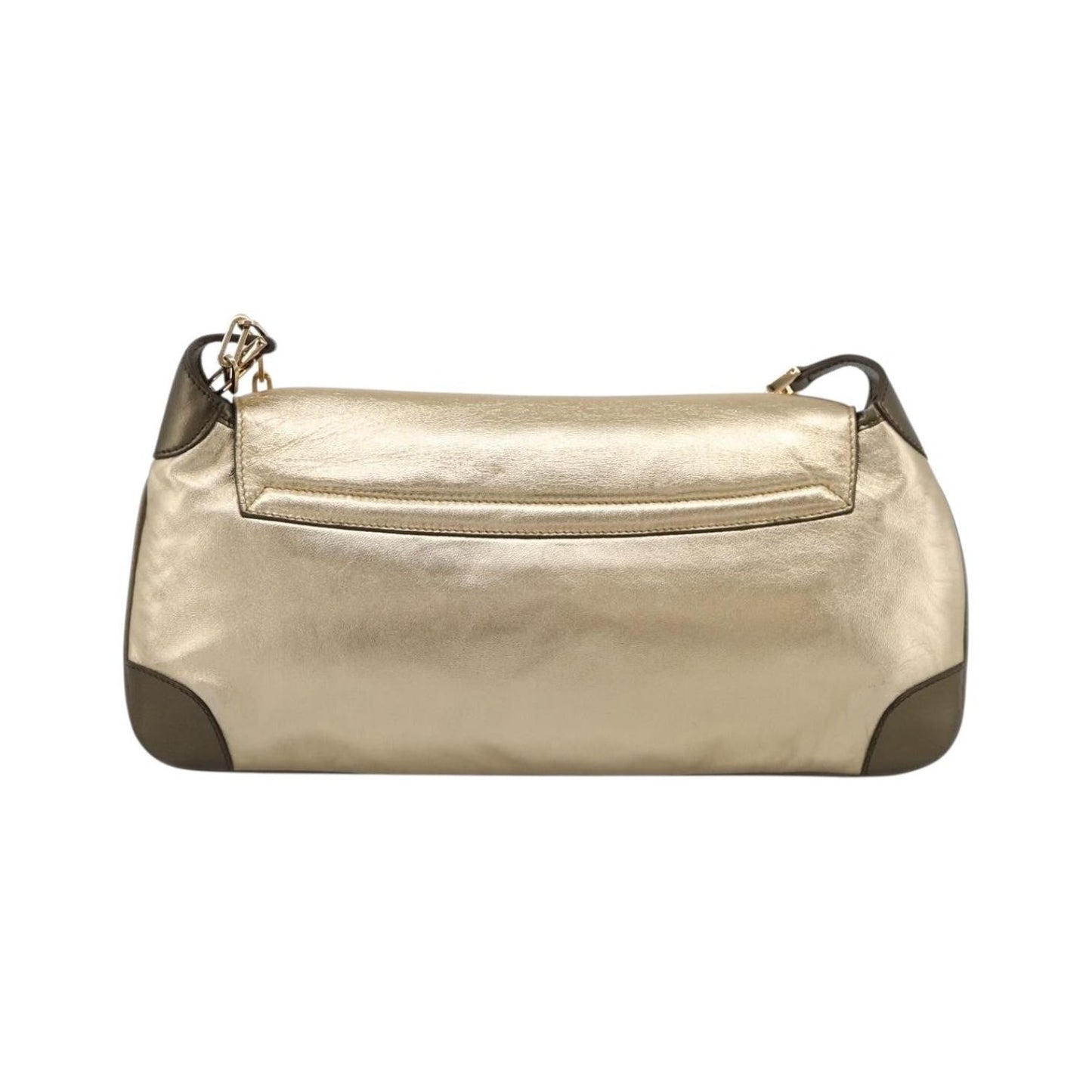 Gucci Tiger Charm Leather, Gold, Leather, Shoulder Bag