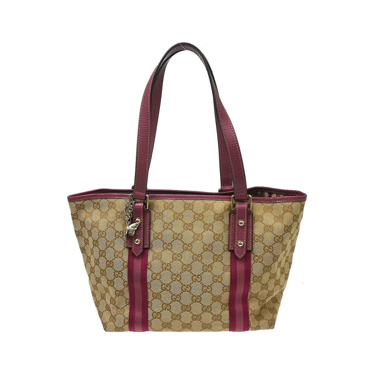 Gucci Tote GG Canvas and Leather, Beige, Canvas, Tote Bag