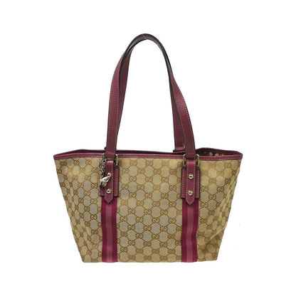 Gucci Tote GG Canvas and Leather, Beige, Canvas, Tote Bag