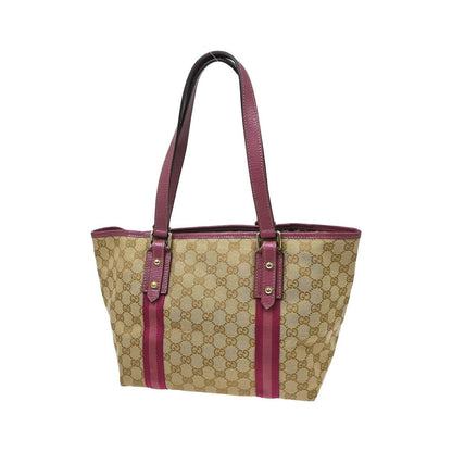 Gucci Tote GG Canvas and Leather, Beige, Canvas, Tote Bag