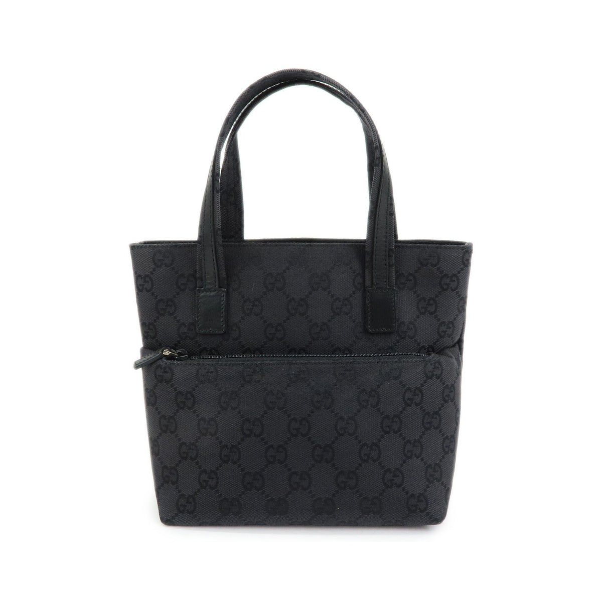 Gucci Tote GG Canvas and Leather, Black, Canvas, Tote Bag