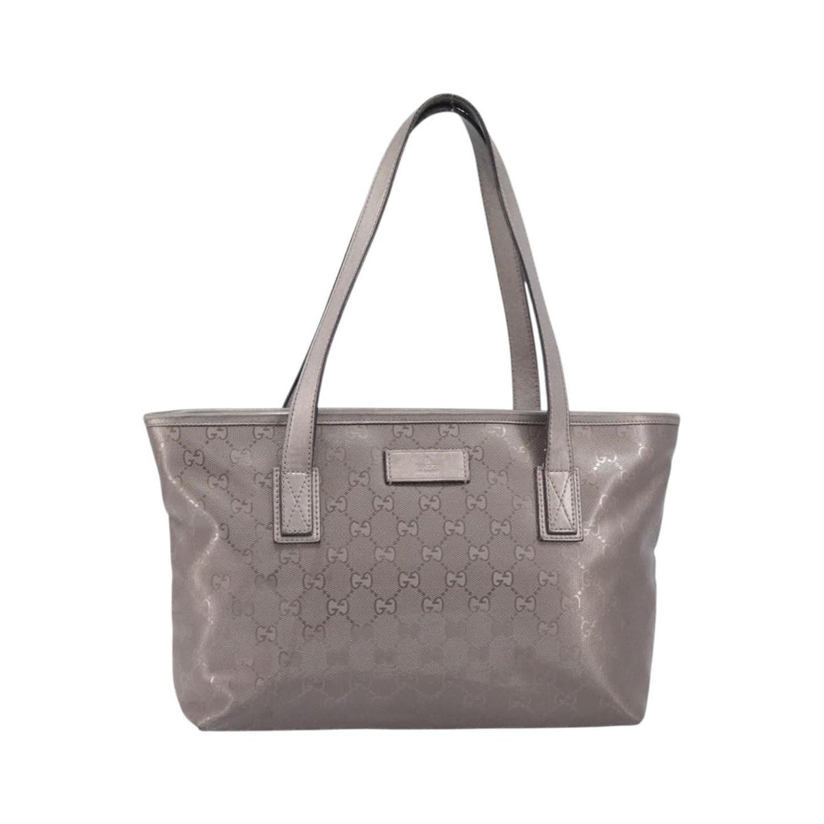 Gucci Tote GG Imprime, Silver, Canvas, Tote Bag