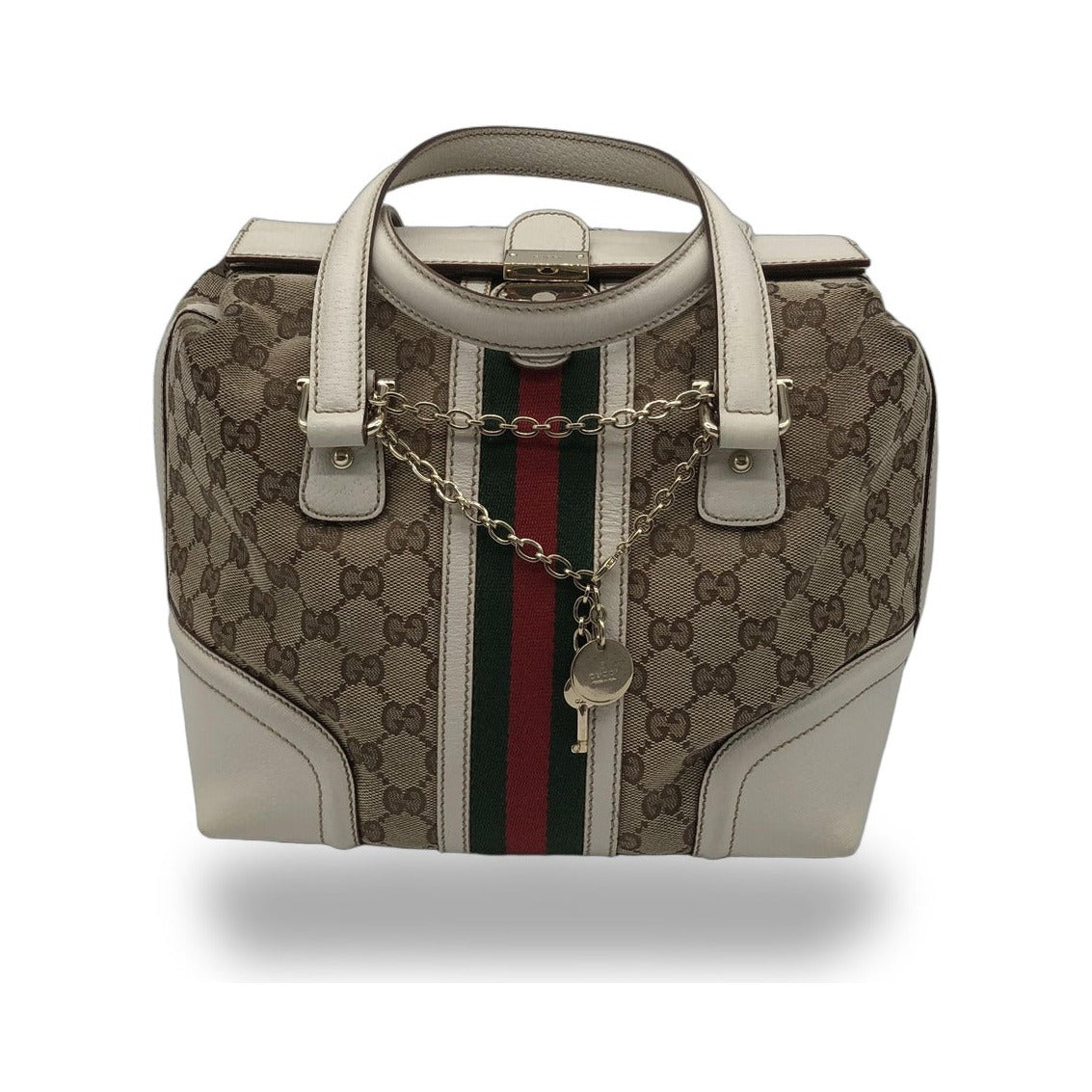 Gucci Treasure Boston GG Canvas and leather, Beige, Canvas, Handbag