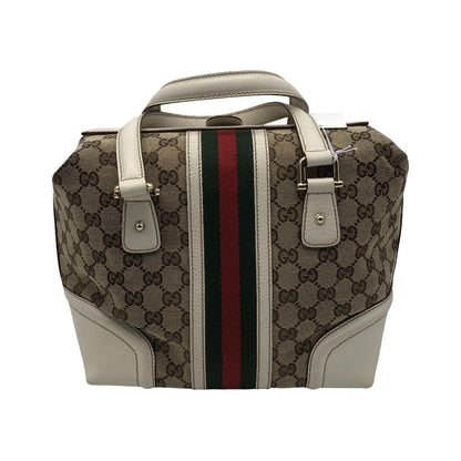 Gucci Treasure Boston GG Canvas and leather, Beige, Canvas, Handbag