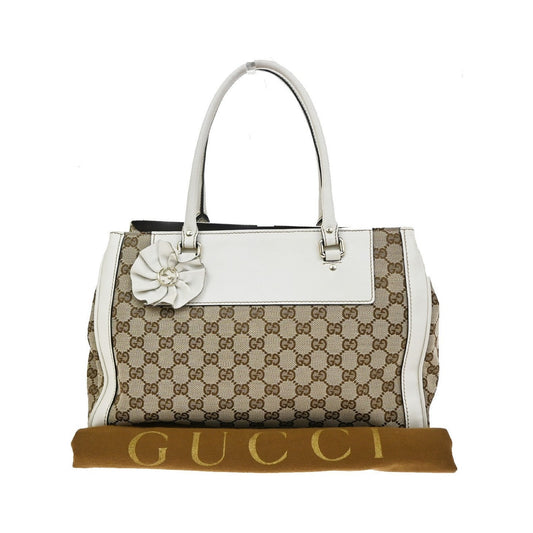 Gucci Trophy GG Canvas with Leather, Brown, Canvas, Tote Bag