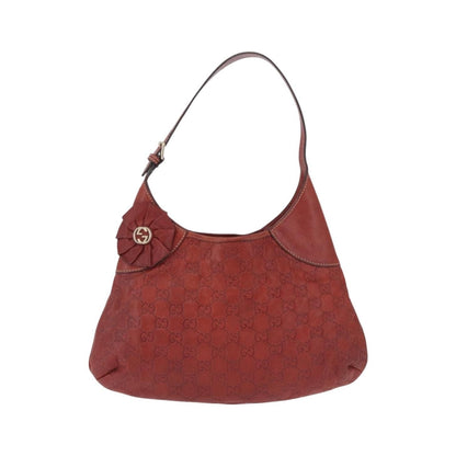Gucci Trophy GG Canvas with Leather, Red, Canvas, Tote Bag