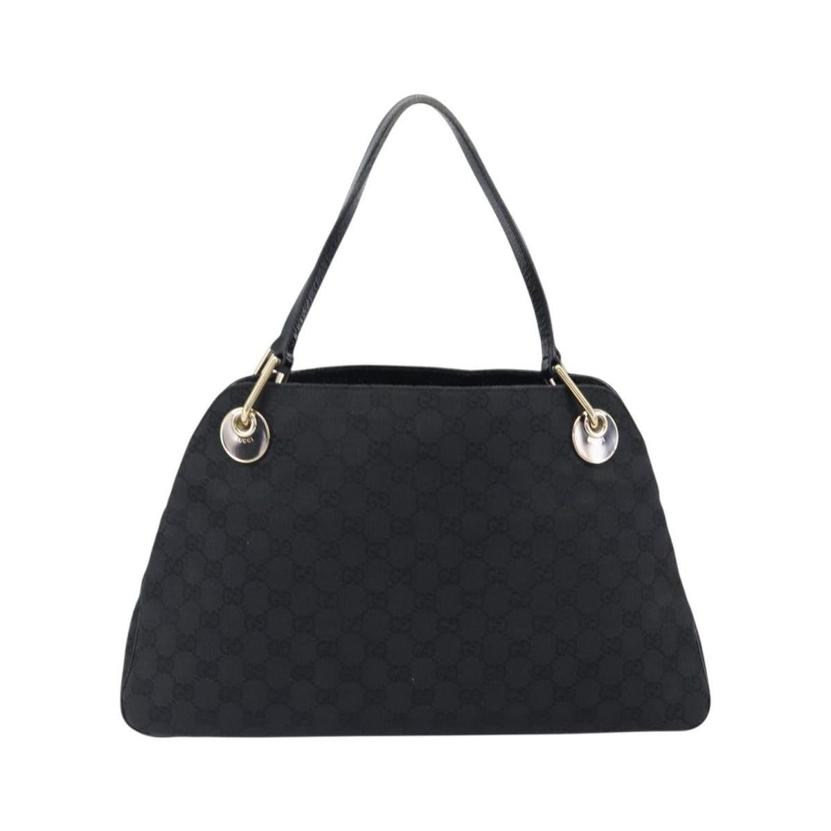 Gucci Twins Tote GG Canvas with Leather, Black, Canvas, Tote Bag
