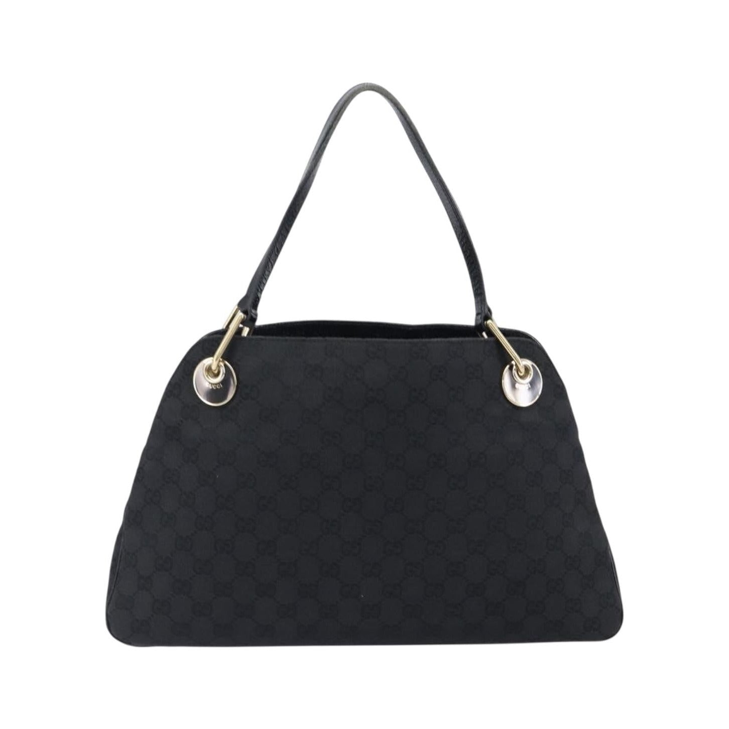 Gucci Twins Tote GG Canvas with Leather, Black, Canvas, Tote Bag
