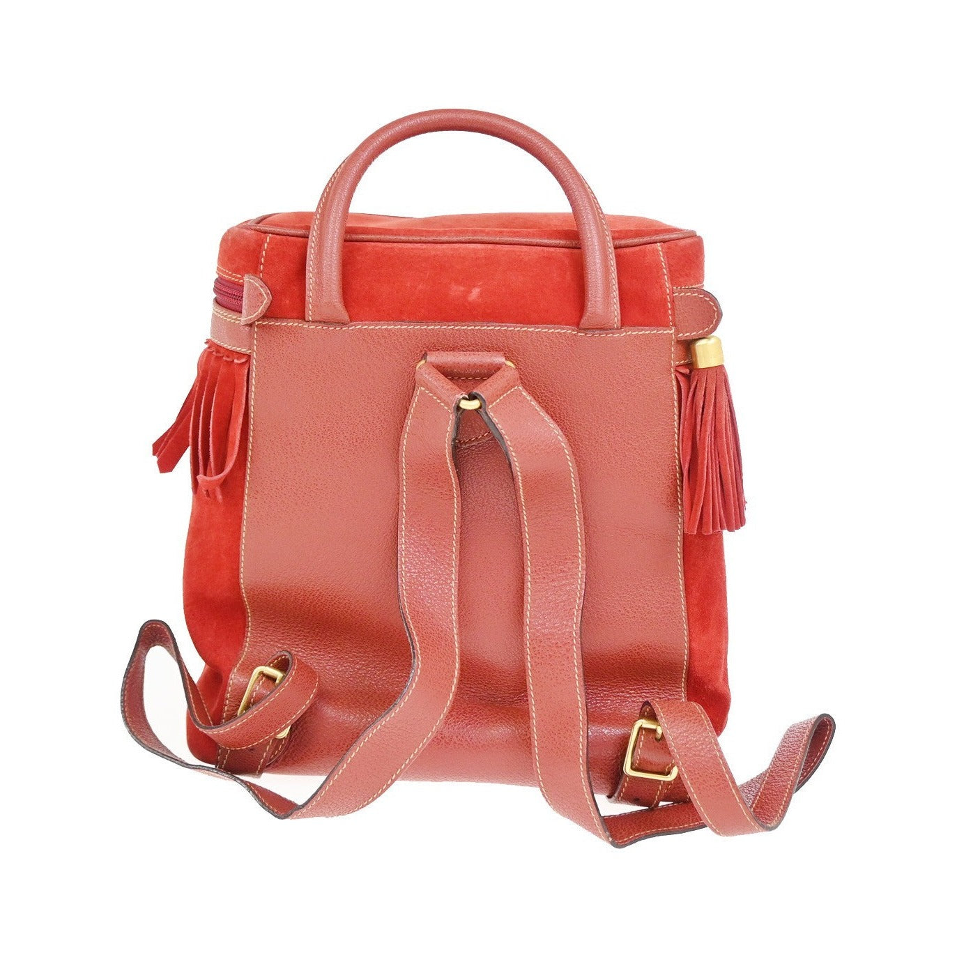 Gucci Vintage Backpack Suede, Red, Suede, Backpack