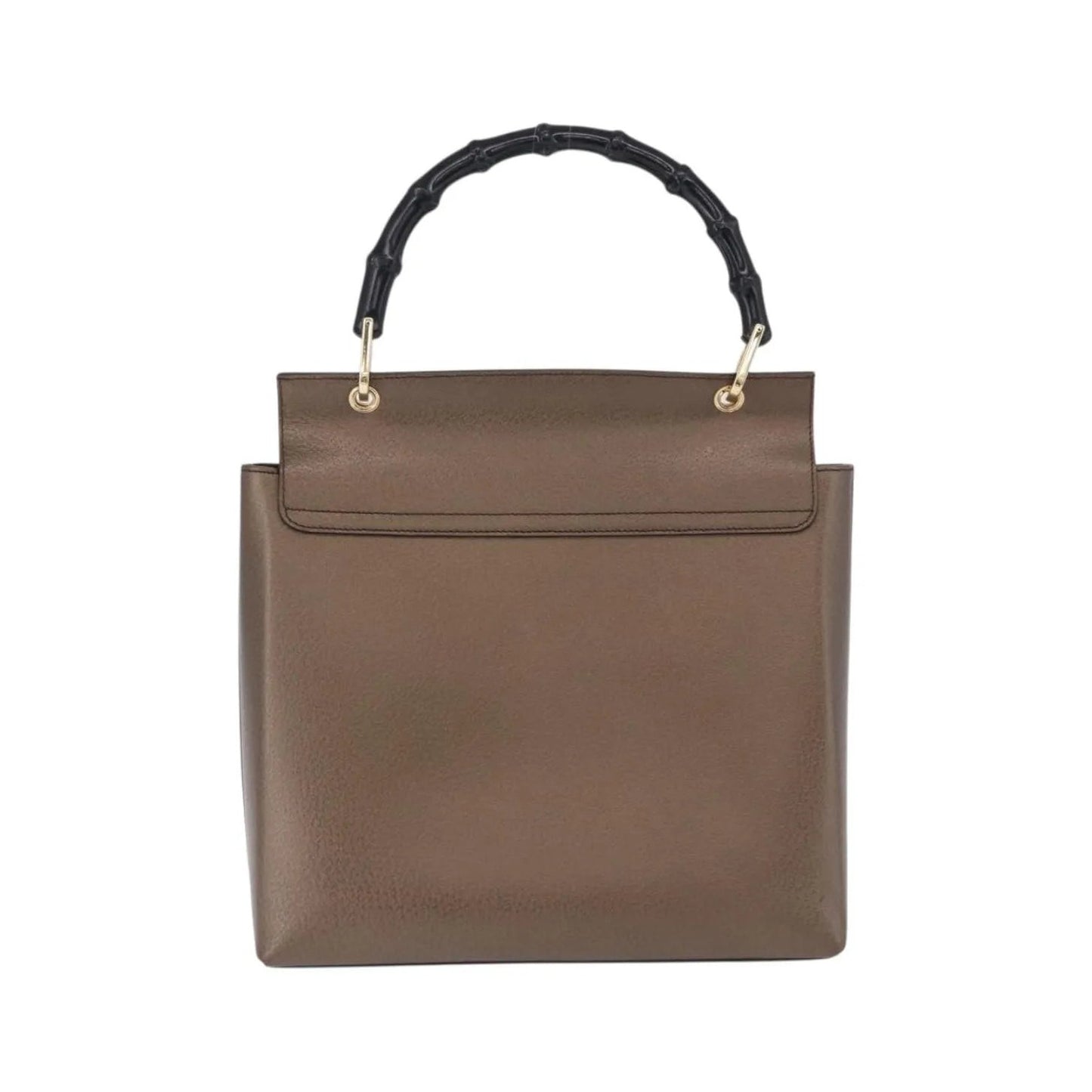 Gucci Vintage Bamboo Handle Leather, Brown, Leather, Handbag
