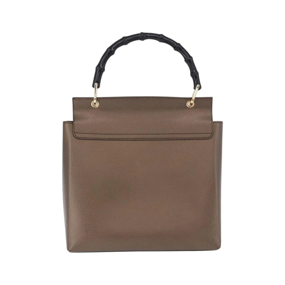 Gucci Vintage Bamboo Handle Leather, Brown, Leather, Handbag