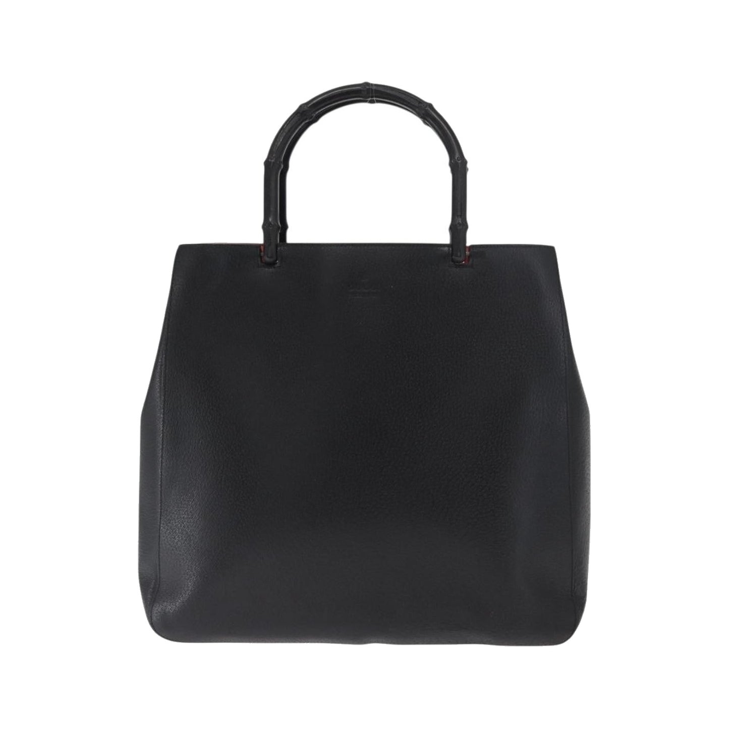 Gucci Vintage Bamboo Handle Tote Leather, Black, Leather, Tote Bag