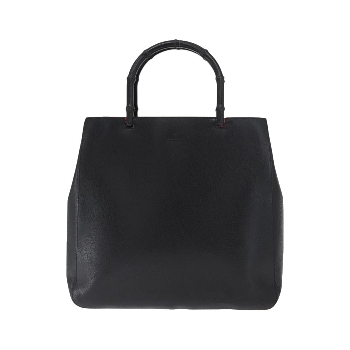 Gucci Vintage Bamboo Handle Tote Leather, Black, Leather, Tote Bag