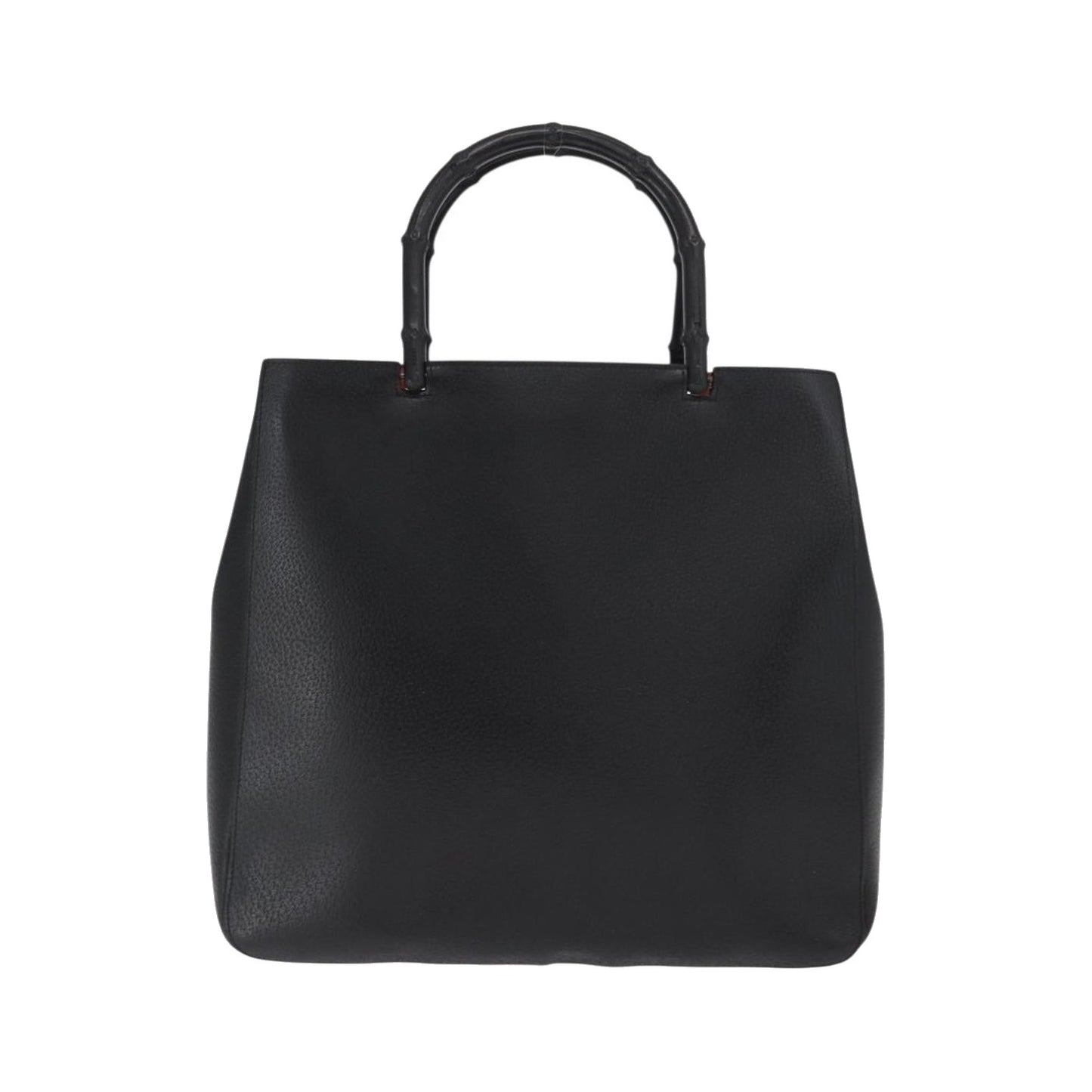Gucci Vintage Bamboo Handle Tote Leather, Black, Leather, Tote Bag