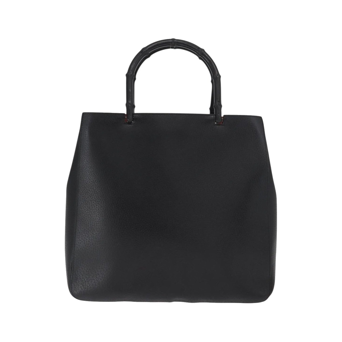 Gucci Vintage Bamboo Handle Tote Leather, Black, Leather, Tote Bag