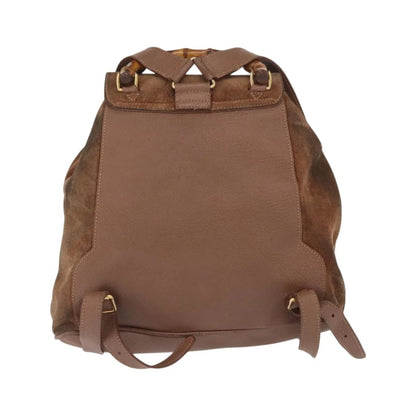 Gucci Vintage Bamboo Suede, Brown, Suede, Backpack