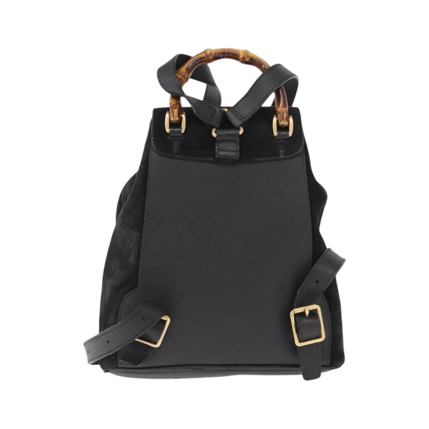 Gucci Vintage Bamboo Suede, Black, Suede, Backpack