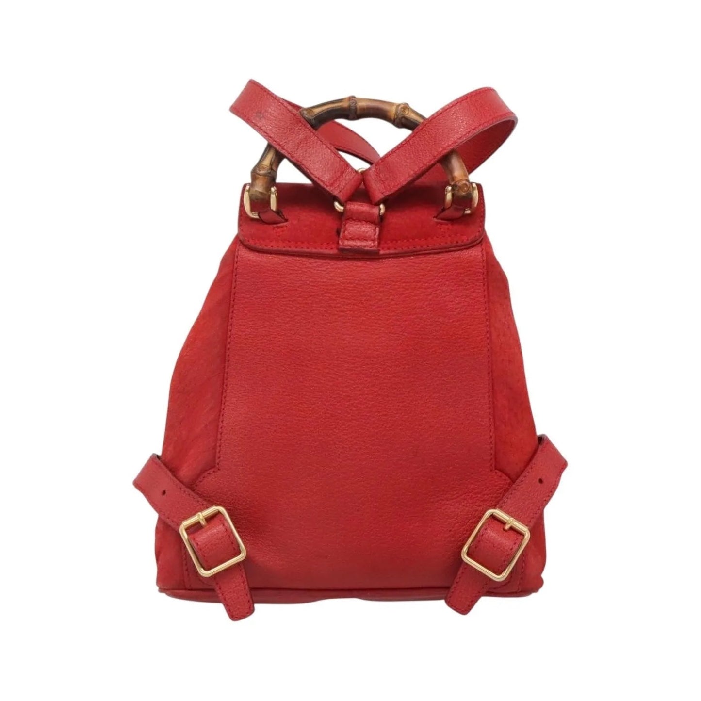 Gucci Vintage Bamboo Suede, Red, Suede, Backpack