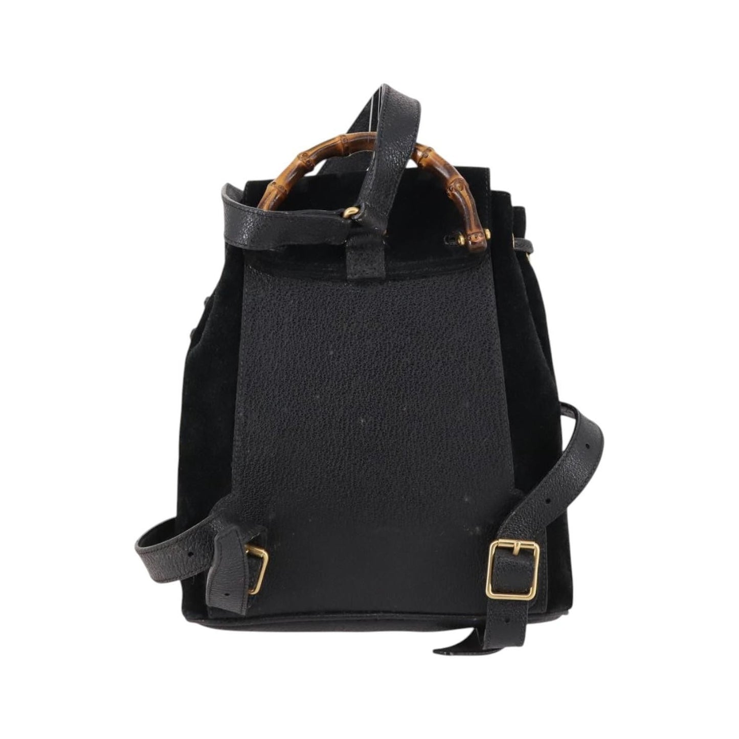 Gucci Vintage Bamboo Suede, Black, Suede, Backpack