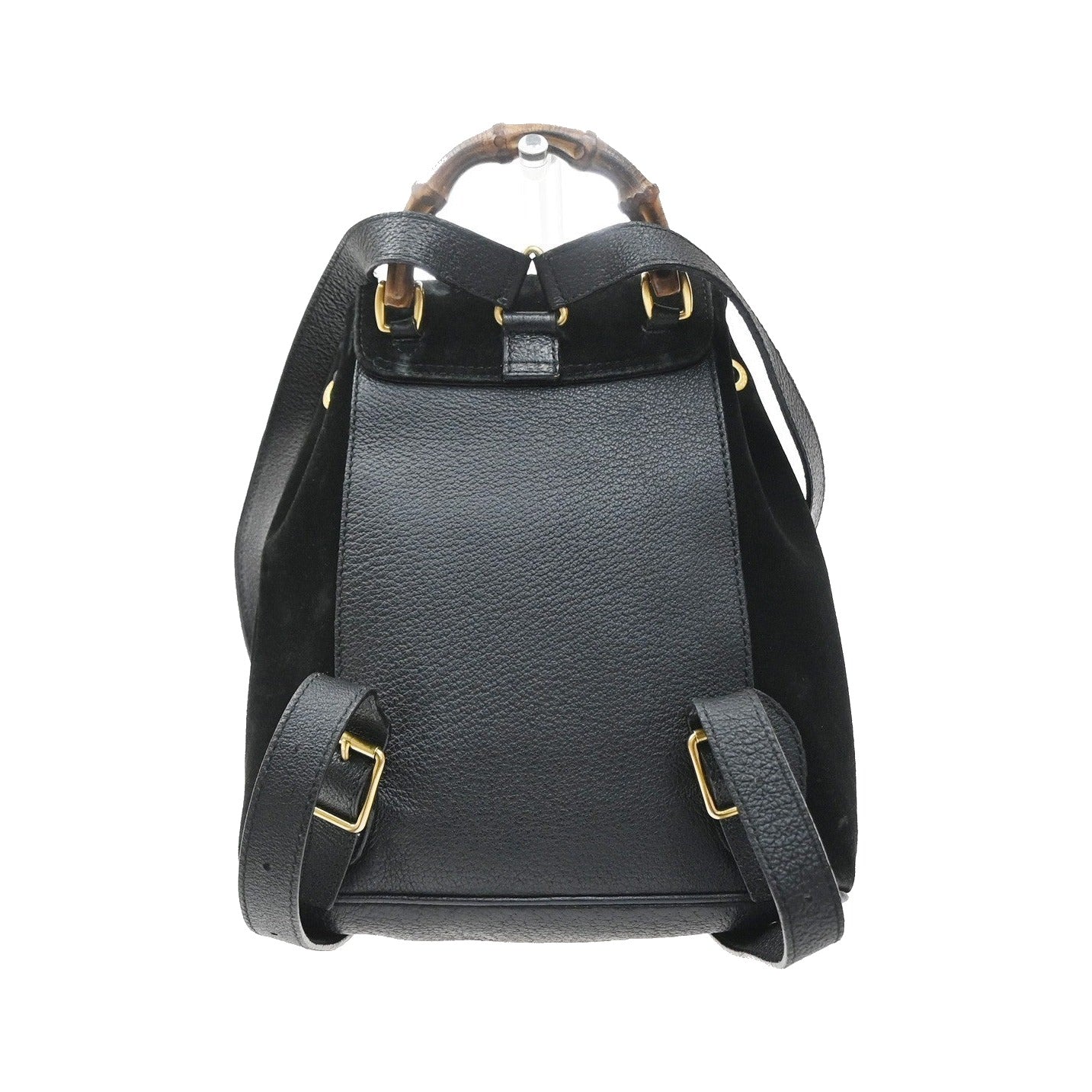 Gucci Vintage Bamboo Suede, Black, Suede, Backpack
