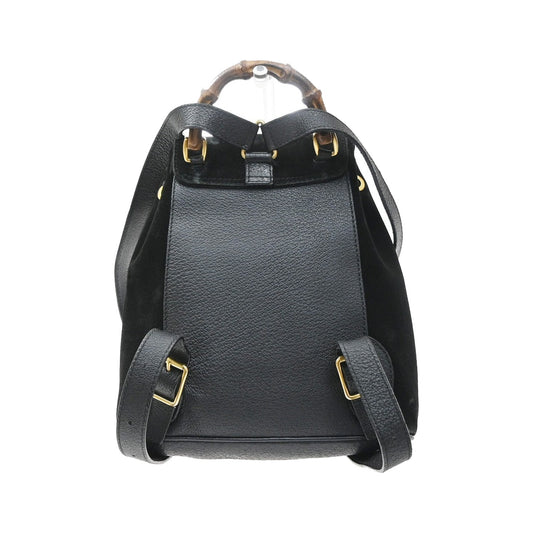 Gucci Vintage Bamboo Suede, Black, Suede, Backpack