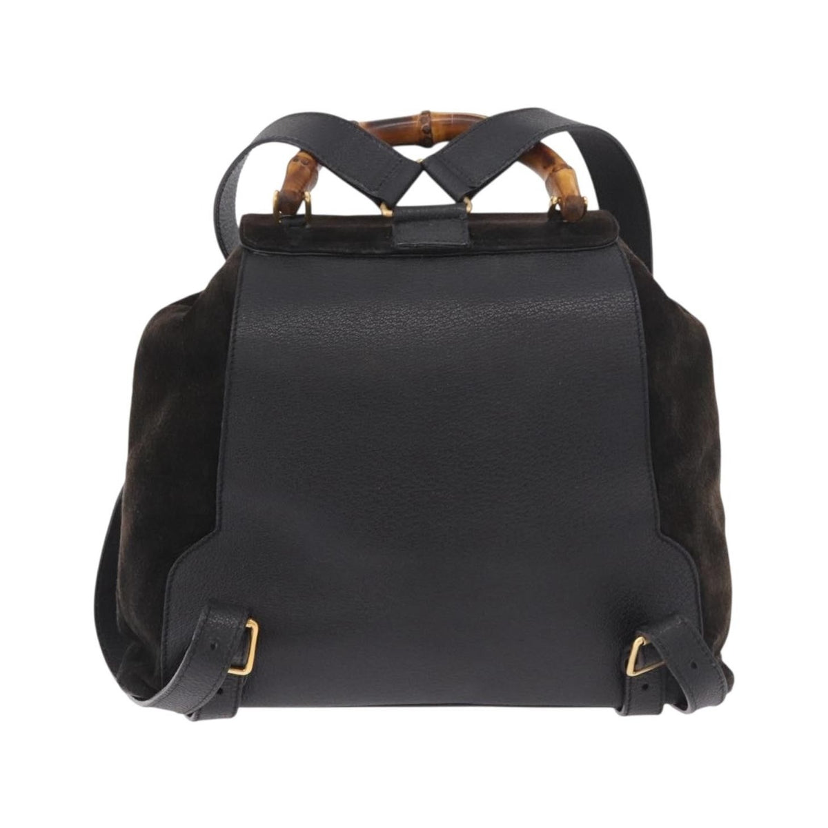 Gucci Vintage Bamboo Suede, Brown, Suede, Backpack