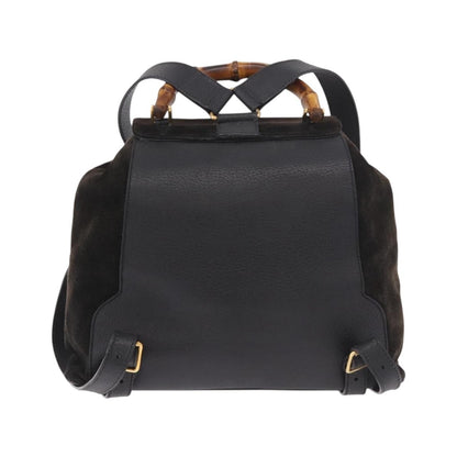 Gucci Vintage Bamboo Suede, Brown, Suede, Backpack