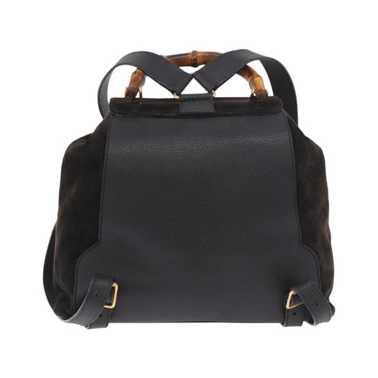 Gucci Vintage Bamboo Suede, Brown, Suede, Backpack