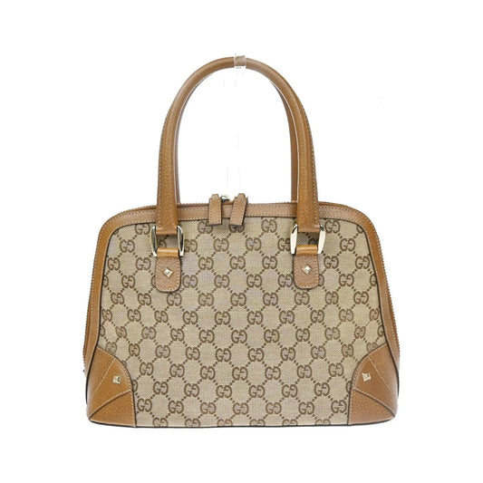 Gucci Vintage Boston Bag Monogram Canvas, Brown, Canvas, Handbag