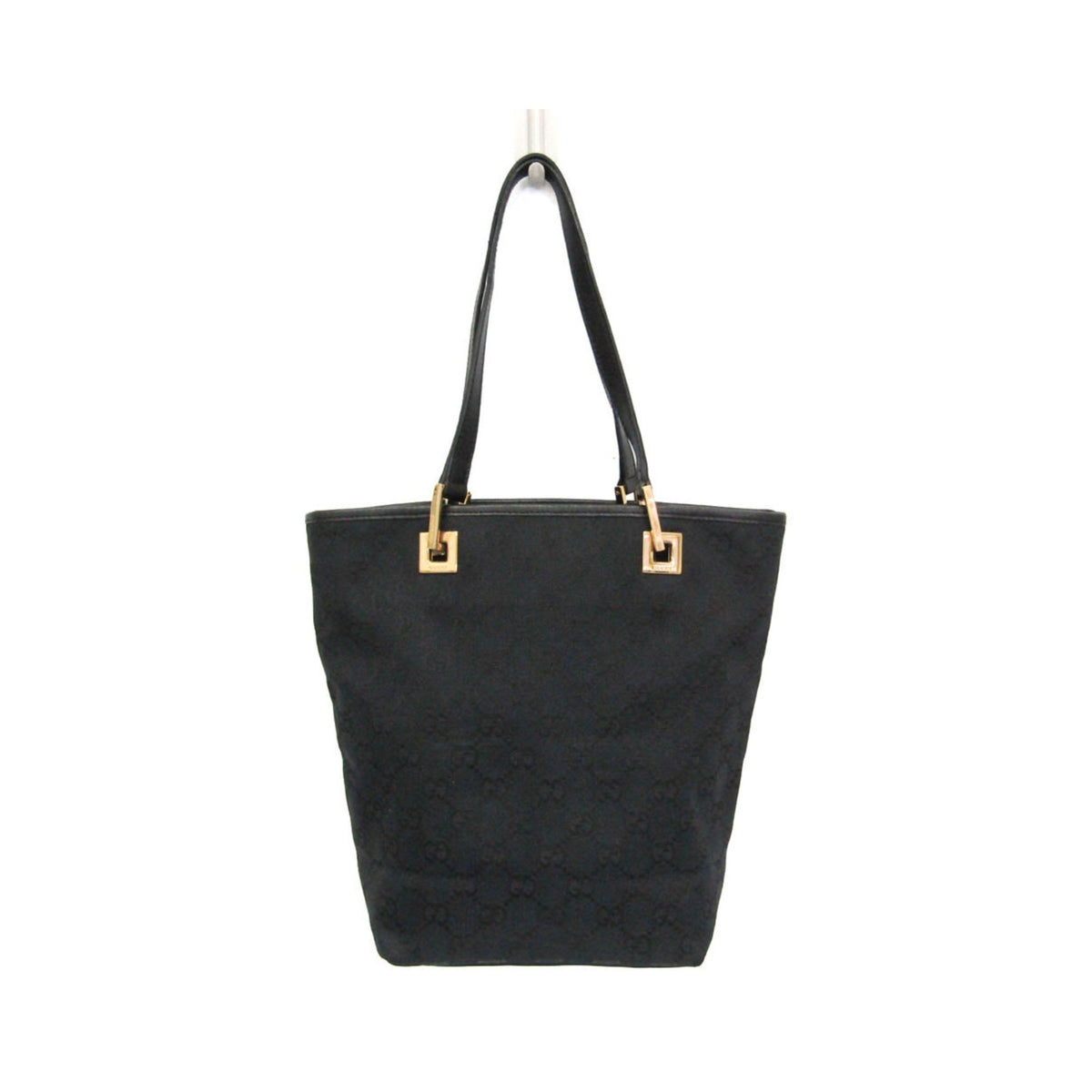 Gucci Vintage Bucket Shopping GG Canvas, Black, Canvas, Tote Bag
