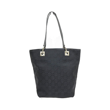 Gucci Vintage Bucket Shopping GG Canvas, Black, Canvas, Tote Bag