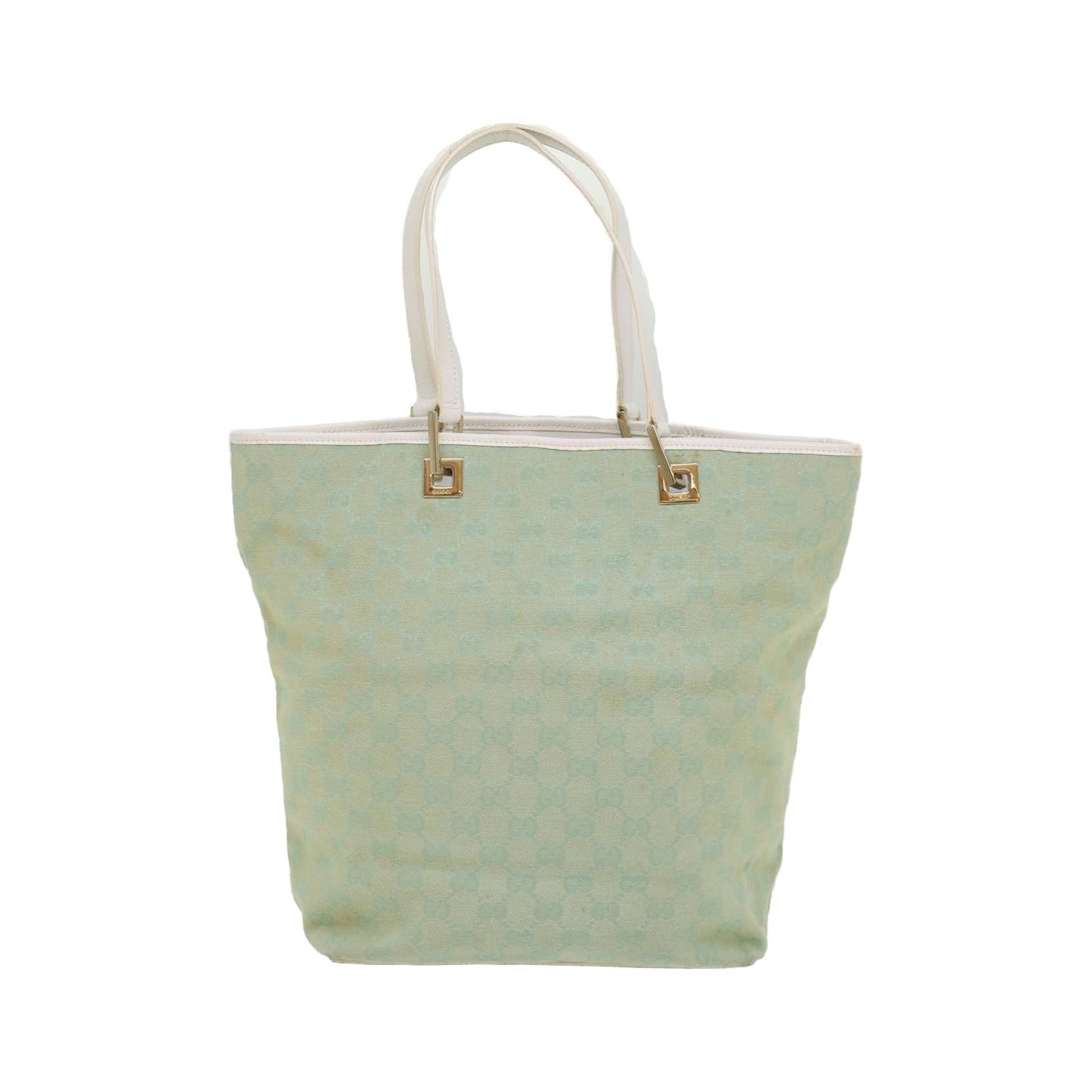 Gucci Vintage Bucket Shopping Tote GG Canvas and leather, Blue, Canvas, Tote Bag