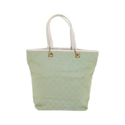 Gucci Vintage Bucket Shopping Tote GG Canvas and leather, Blue, Canvas, Tote Bag
