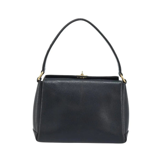 Gucci Vintage Convertible Bamboo Box Leather, Black, Leather, Handbag