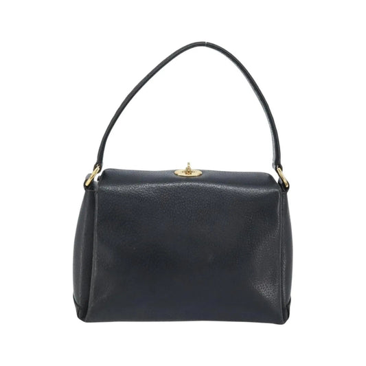 Gucci Vintage Convertible Bamboo Box Leather, Black, Leather, Handbag