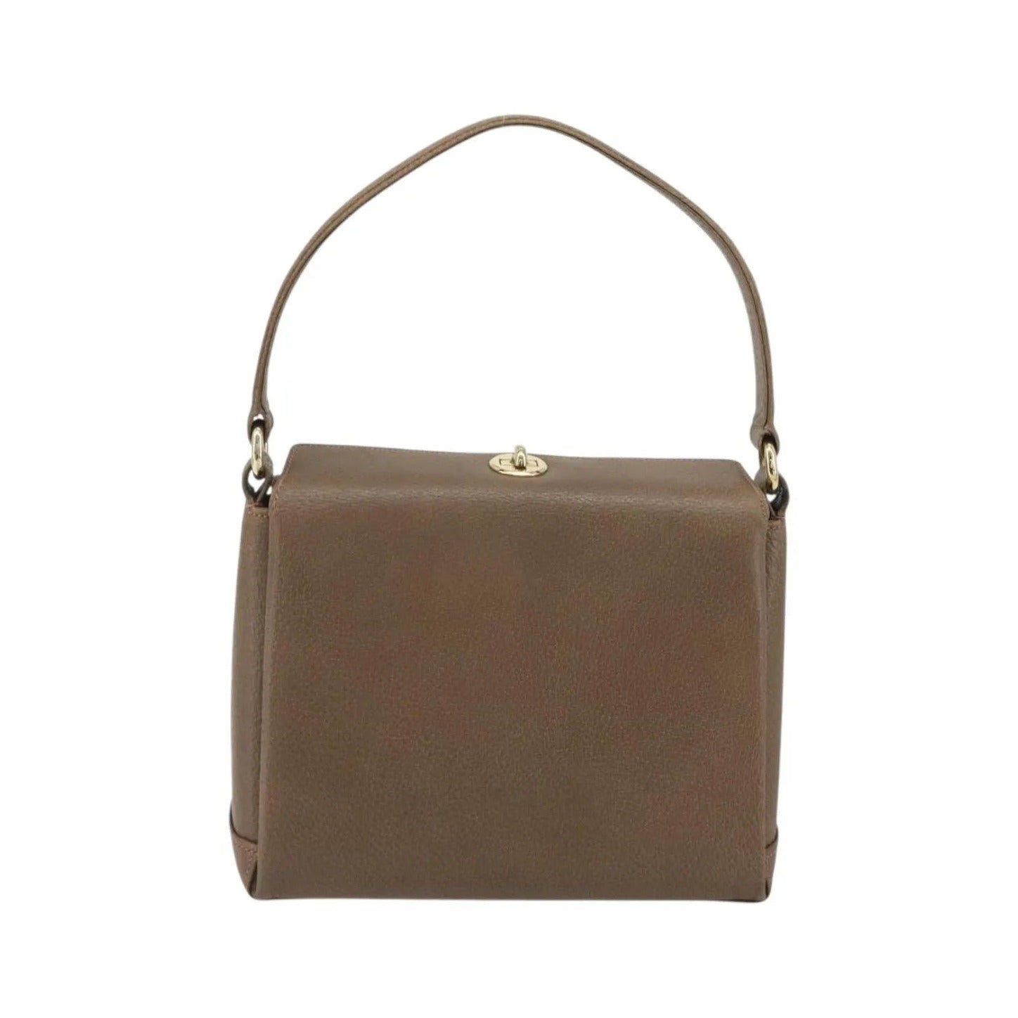 Gucci Vintage Convertible Box Leather, Brown, Leather, Handbag