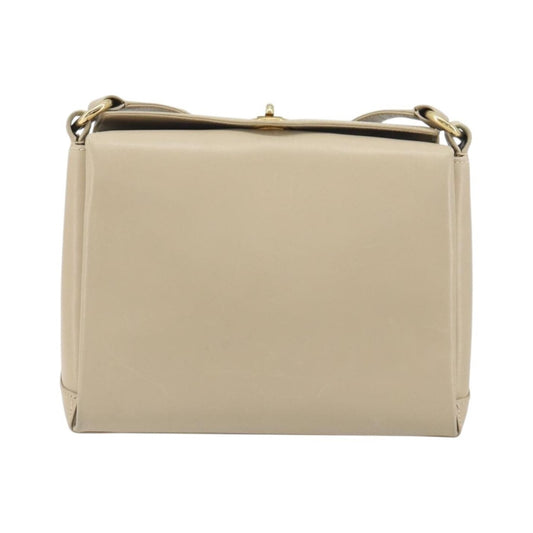 Gucci Vintage Convertible Box Leather, Beige, Leather, Handbag