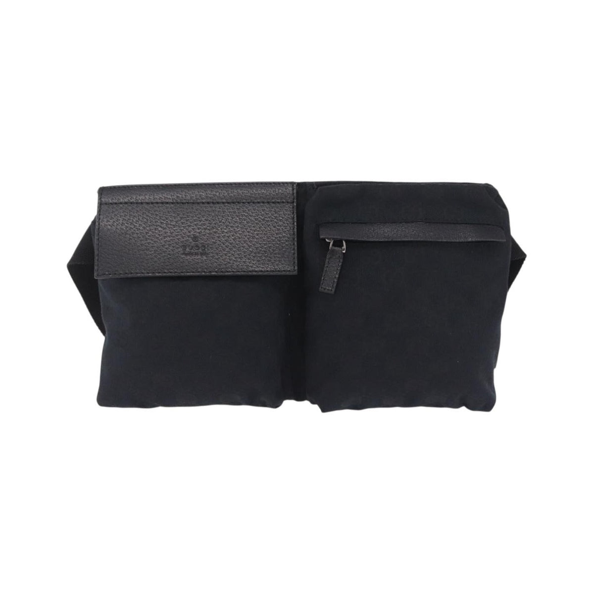 Gucci Vintage Double Web Belt Canvas, Black, Canvas, Shoulder Bag
