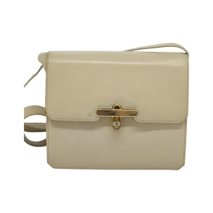 Gucci Vintage Flap Leather, Beige, Leather, Shoulder Bag