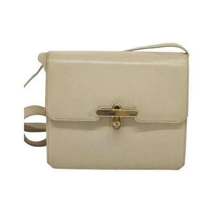 Gucci Vintage Flap Leather, Beige, Leather, Shoulder Bag