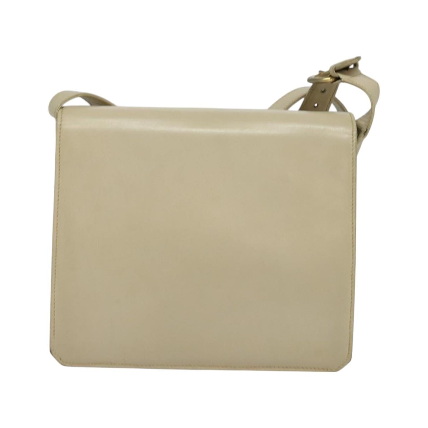 Gucci Vintage Flap Leather, Beige, Leather, Shoulder Bag