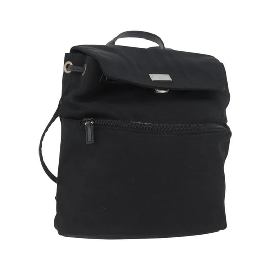 Gucci Vintage Flap Nylon, Black, Nylon, Backpack