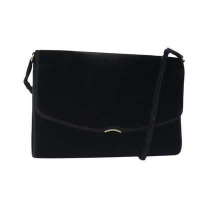Gucci Vintage Flap Velvet, Black, Velvet, Shoulder Bag