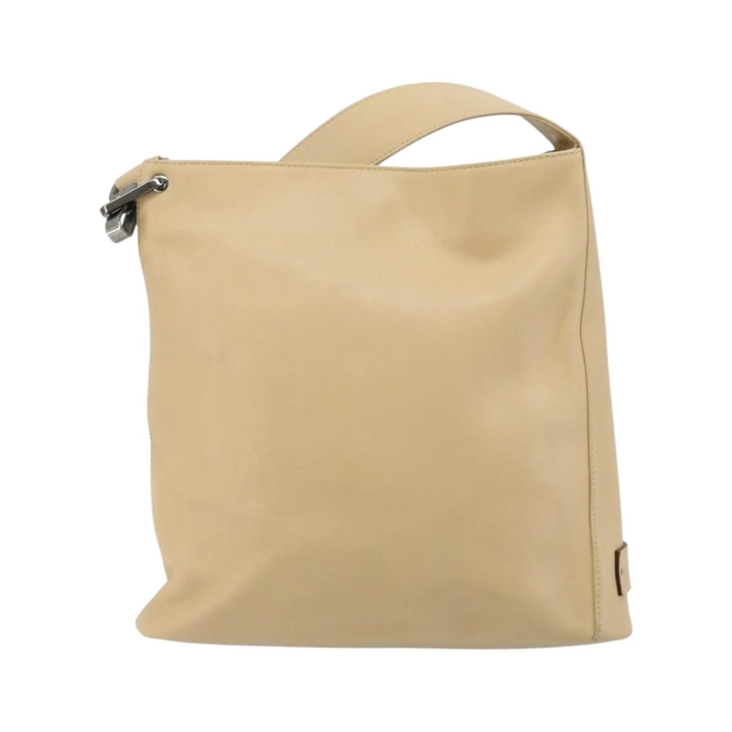 Gucci Vintage Flat Messenger Leather, Beige, Leather, Shoulder Bag
