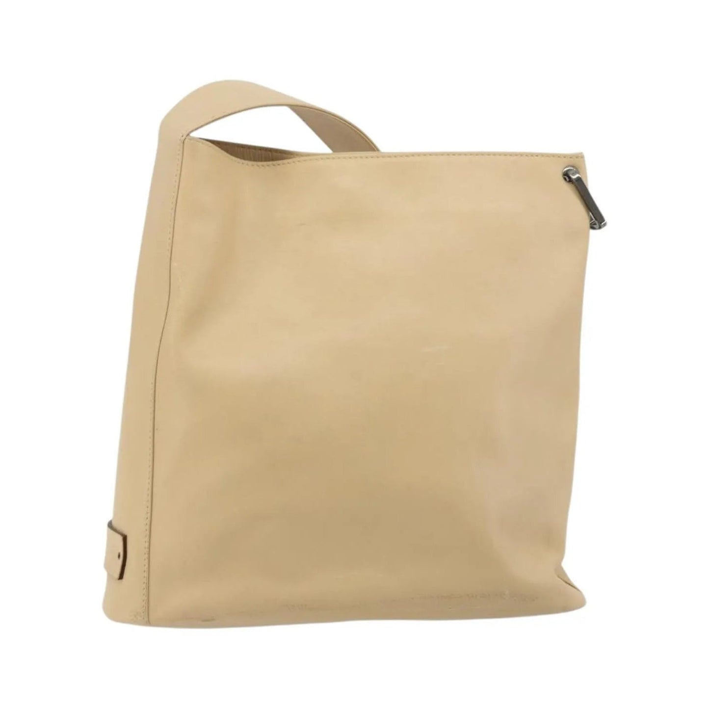 Gucci Vintage Flat Messenger Leather, Beige, Leather, Shoulder Bag