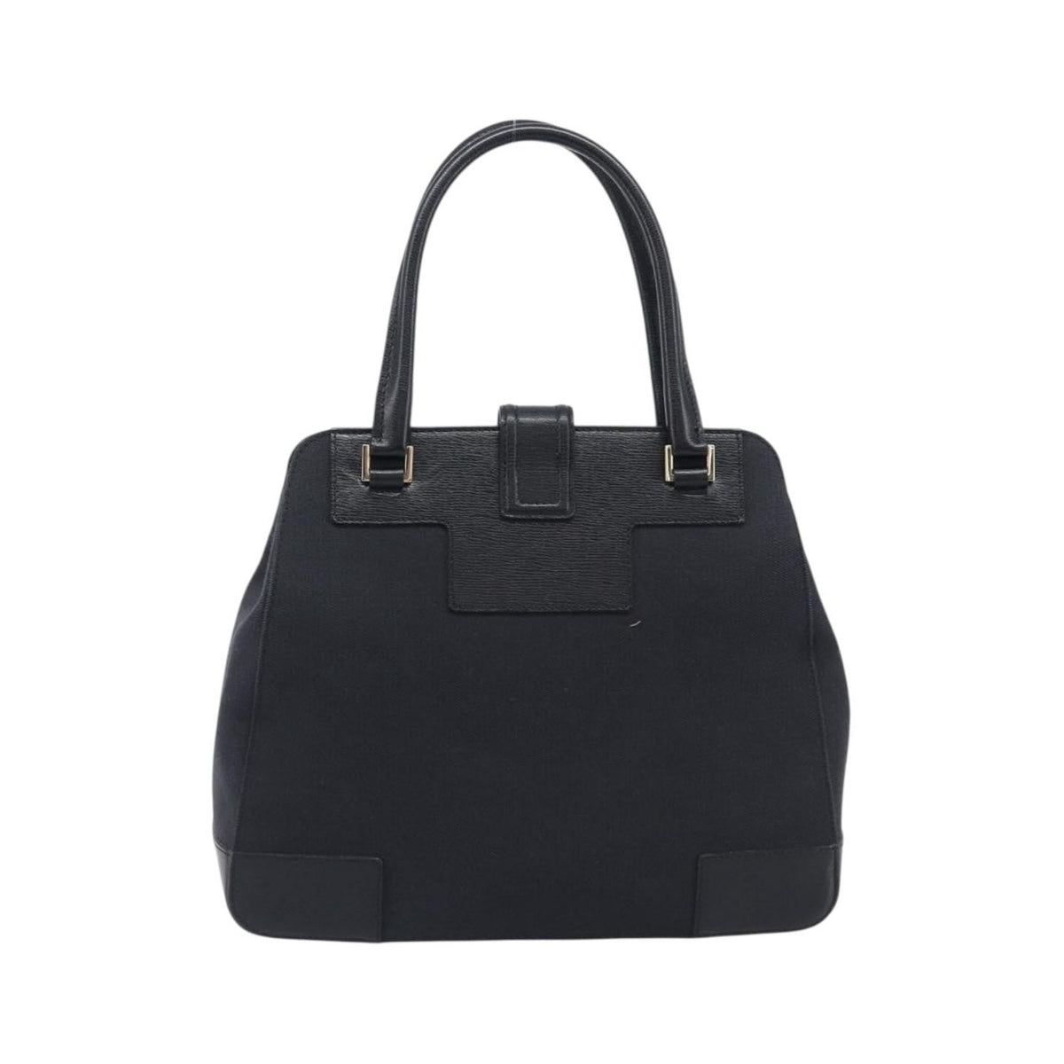 Gucci Vintage G logo Canvas, Black, Leather, Shoulder Bag