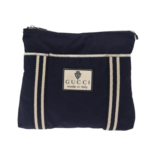 Gucci Vintage GG Coated Canvas, Navy, Nylon, Shoulder Bag