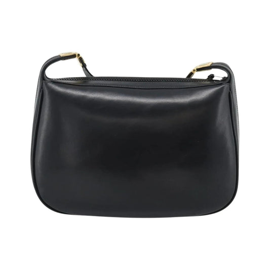 Gucci Vintage Horsebit Leather, Black, Leather, Shoulder Bag