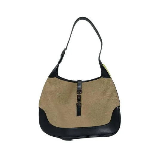 Gucci Vintage Jackie Canvas, Beige, Canvas, Handbag